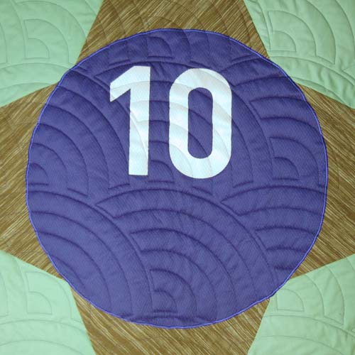 Closeup of Bereavement Quilt for young boy