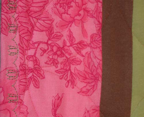 Binding for young girl's bereavement quilt