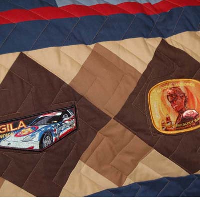 Memory quilts, boy scout quilts