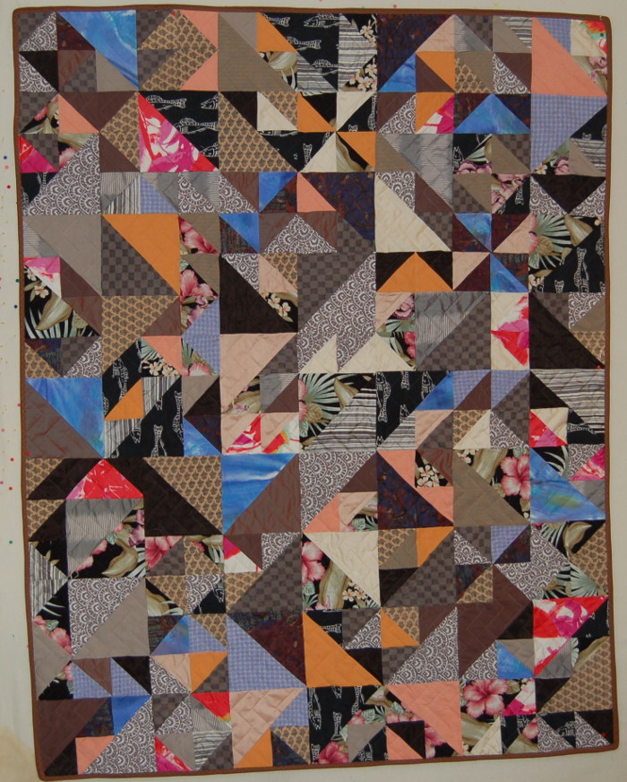 Contemporary bereavement quilt based on a Braque painting