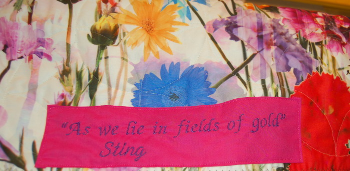 Label for Holly's second bereavement quilt