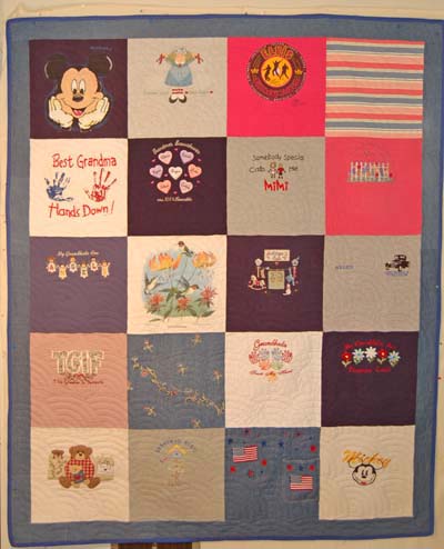 Bereavement T-Shirt Quilt Made from Mom's Clothes