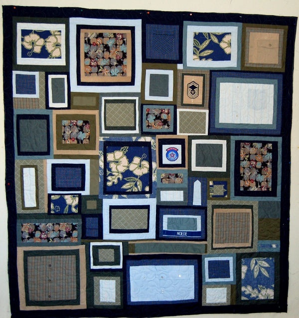 Bereavement quilt honoring grandfather and made for a mother